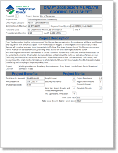 Thumbnail image of a 2025-2030 Draft TIP Fact Sheet